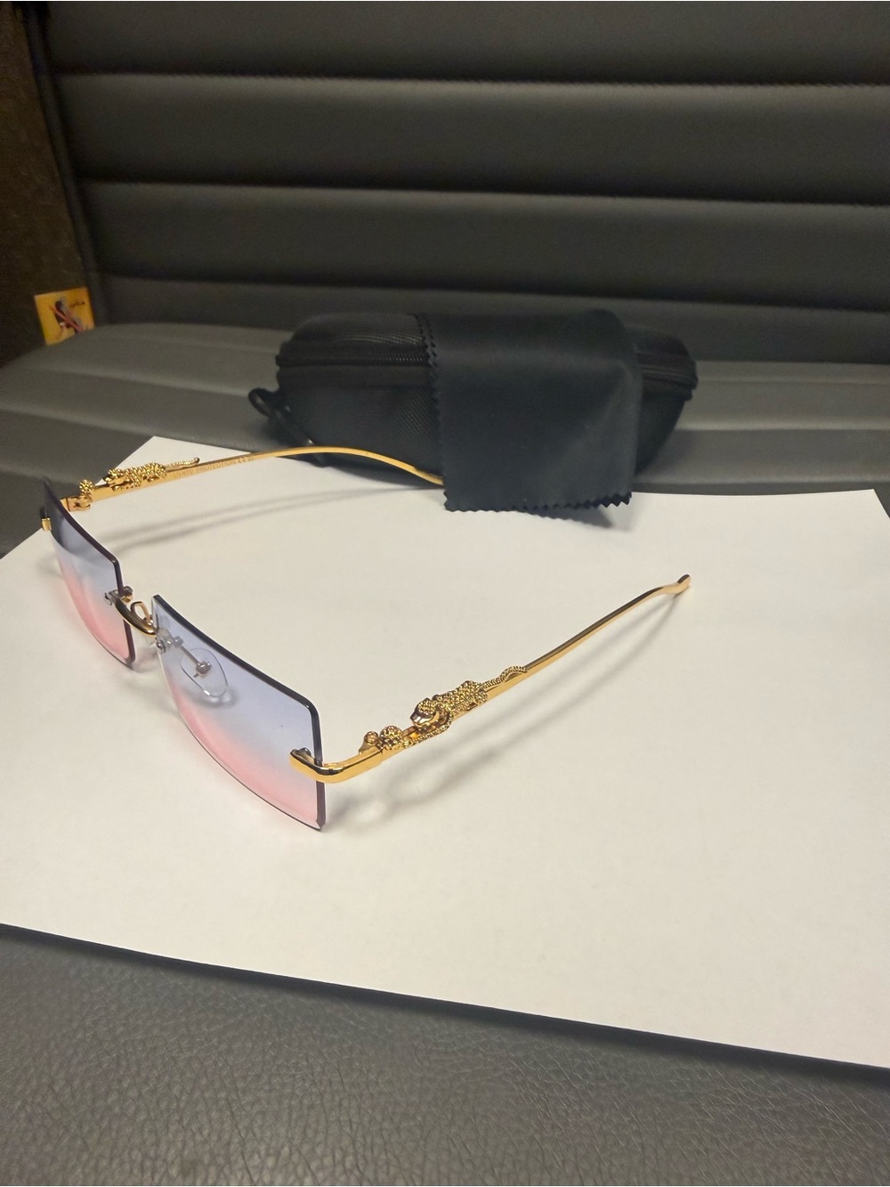 Gold Rimless Gradient Sunglasses - man Accessories